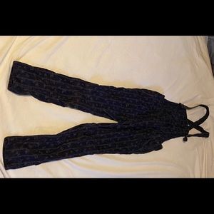 Free People Floral Corduroy Overalls Size 25